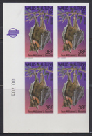 WALLIS & FUTUNA (1985) Fruit Bat. Imperforate Corner Block Of 4. Scott No 327. Yvert No 330. - Non Dentelés, épreuves & Variétés