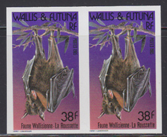 WALLIS & FUTUNA (1985) Fruit Bat. Imperforate Pair. Scott No 327. Yvert No 330. - Imperforates, Proofs & Errors