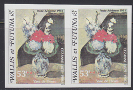 WALLIS & FUTUNA (1981) Vase Of Flowers By Cezanne. Imperforate Pair. Scott No C108, Yvert No PA110. - Geschnittene, Druckproben Und Abarten