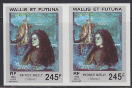 WALLIS & FUTUNA (1985) Portrait Of A Young Woman By Nielly. Imperforate Pair. Scott No C144, Yvert No PA147. - Sin Dentar, Pruebas De Impresión Y Variedades