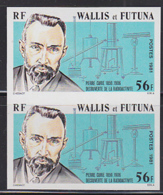 WALLIS & FUTUNA (1981) Pierre Curie. Laboratory. Imperforate Pair. Scott No 263, Yvert No 266. - Imperforates, Proofs & Errors