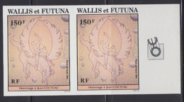 WALLIS & FUTUNA (1984) Homage To Jean Cocteau. Imperforate Pair. Scott No C133, Yvert No PA136. - Non Dentelés, épreuves & Variétés