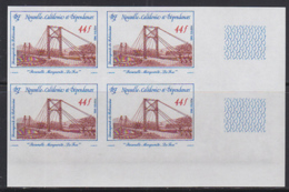 NEW CALEDONIA (1985) Marguerite-La-Foa Suspension Bridge. Imperforate Corner Block Of 4. Scott No 526, - Non Dentelés, épreuves & Variétés