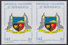 NEW CALEDONIA (1986) Coat Of Arms Of Mont Dore. Imperforate Pair. Scott No 546, Yvert No 524. - Non Dentelés, épreuves & Variétés