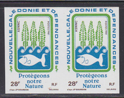 NEW CALEDONIA (1981) Fish. Trees. Imperforate Pair. Nature Preservation Issue. Scott No 469, Yvert No 452. - Ongetande, Proeven & Plaatfouten