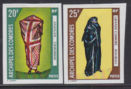 COMORO ISLANDS (1970) Native Costumes. Set Of 2 Imperforates. Scott Nos 85-6, Yvert Nos 58-9. Attractive! - Autres & Non Classés