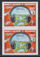 NEW CALEDONIA (1987) Headphones. Plane. Ship. Auto. TV. Moto. Nature Scene. Imperforate Pair. Scott No C212 - Sin Dentar, Pruebas De Impresión Y Variedades
