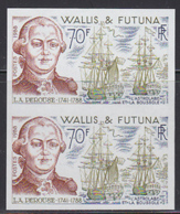 WALLIS & FUTUNA (1988) La Perouse. Sailing Ships. Imperforate Pair. Scott No 370, Yvert No 376. - Sin Dentar, Pruebas De Impresión Y Variedades