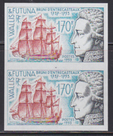 WALLIS & FUTUNA (1993) D'Entrecasteaux. Sailing Ship. Imperforate Pair. Scott No 447, Yvert No 453. - Geschnittene, Druckproben Und Abarten