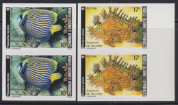 NEW CALEDONIA (1986) Emperor Angelfish. Scorpionfish. Set Of 2 Imperforate Pairs. Scott Nos 535-6, Yvert Nos 512-3. - Ongetande, Proeven & Plaatfouten