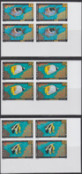 WALLIS & FUTUNA (1992) Tropical Fish. Set Of 6 Imperforate Corner Blocks Of 4. Scott Nos 426-31, Yvert Now 430-5. - Non Dentelés, épreuves & Variétés