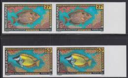 WALLIS & FUTUNA (1993) Tropical Fish. Set Of 2 Imperforate Pairs. Scott Nos 432,435. Yvert Nos 457-8. - Geschnittene, Druckproben Und Abarten