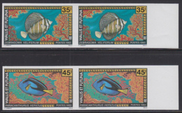 WALLIS & FUTUNA (1993) Tropical Fish. Set Of 2 Imperforate Pairs. Scott Nos 433-4, Yvert Nos 451-2 - Non Dentelés, épreuves & Variétés