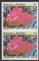 WALLIS & FUTUNA (1986) Rose Laurel. Imperforate Pair. Scott No 345, Yvert No 351. - Sin Dentar, Pruebas De Impresión Y Variedades