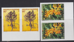 NEW CALEDONIA (1989) Indigenous Flora. Set Of 2 Imperforate Pairs. Scott Nos 608-9, Yvert Nos 574-5. - Sin Dentar, Pruebas De Impresión Y Variedades