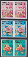 WALLIS & FUTUNA (1982) Orchids. Set Of 3 Imperforate Pairs. Scott Nos 279-81, Yvert Nos 282-4. - Geschnittene, Druckproben Und Abarten