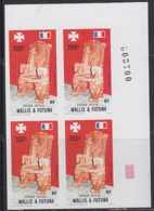 WALLIS & FUTUNA (1989) Royal Throne. Imperforate Corner Block Of 4. Scott No C162, Yvert No PA165. - Non Dentellati, Prove E Varietà