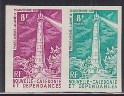 NEW CALEDONIA (1965) Amadee Lighthouse. Trial Color Proof Pair. Scott No 343, Yvert No 327. Spectacular! - Sin Dentar, Pruebas De Impresión Y Variedades