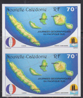 NEW CALEDONIA (1994) Aerial View Of Islands. Imperforate Pair. Scott No C259, Yvert No PA312. - Sin Dentar, Pruebas De Impresión Y Variedades