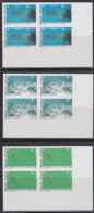 WALLIS & FUTUNA (1981) Marine Life. Complete Set Of 6 Imperforate Corner Blocks Of 4. Scott Nos 264-9 - Non Dentelés, épreuves & Variétés