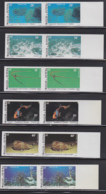 WALLIS & FUTUNA (1981) Marine Life. Complete Set Of 6 Imperforate Pairs. Scott Nos 264-9, Yvert Nos 267-72. - Geschnittene, Druckproben Und Abarten