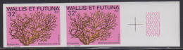 WALLIS & FUTUNA (1982) Knotted Fan Coral (Milithea Ocracea). Imperforate Pair. Scott No 294, Yvert No 297. - Imperforates, Proofs & Errors