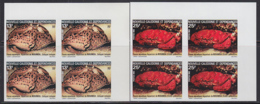 NEW CALEDONIA (1982) Crabs. Set Of 2 Imperforate Corner Blocks Of 4. Scott Nos 470-1, Yvert Nos 453-4. - Sin Dentar, Pruebas De Impresión Y Variedades