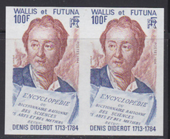 WALLIS & FUTUNA (1984) Diderot. Page Of Encyclopedia. Imperforate Pair. Scott No 316, Yvert No 319. - Geschnittene, Druckproben Und Abarten