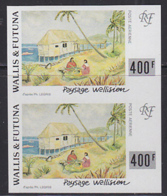WALLIS & FUTUNA (1994) Wallis Island Landscape. Imperforate Pair. Scott No C175, Yvert No PA179. - Sin Dentar, Pruebas De Impresión Y Variedades