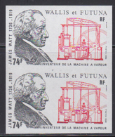 WALLIS & FUTUNA (1986) Watt. Steam Engine. Imperforate Pair. 250th Anniversary Of Birth Of Watt. Scott No 341 - Sin Dentar, Pruebas De Impresión Y Variedades