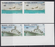 WALLIS & FUTUNA (1981) Warships. Set Of 2 Imperforate Pairs. Scott Nos 276-7, Yvert Nos 279-80. - Non Dentellati, Prove E Varietà