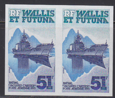 WALLIS & FUTUNA (1985) Ship "Jacques Cartier". Imperforate Pair. Scott No C143, Yvert No PA146. - Non Dentellati, Prove E Varietà