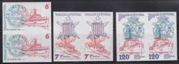 WALLIS & FUTUNA (1986) Ships. Set Of 3 Imperforate Pairs. Scott Nos 343-2, Yvert Nos 348-50. - Sin Dentar, Pruebas De Impresión Y Variedades