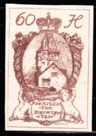 LIECHTENSTEIN (1920) Red Tower. Imperforate Trial Color Proof In Brown. Scott No 40. - Probe- Und Nachdrucke