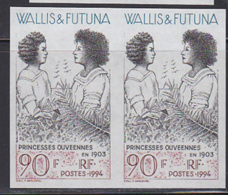 WALLIS & FUTUNA (1994) Princesses Ouveenes. Imperforate Pair. Scott No 454, Yvert No 462. - Non Dentelés, épreuves & Variétés