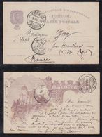 Portugal 1898 Stationery Card 20R India FIGUEIRA To MONTBARO France - Brieven En Documenten