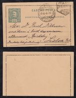 Portugal 1899 Stationery Lettercard 25R Local Use On Board Of German Ship REICHSTAG - Lettres & Documents