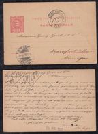 Portugal 1902 Stationery Card 25R COUMBRA To FRANKFURT Germany - Brieven En Documenten