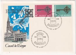 Conseil De L\'Europe - Europa CEPT 1968 - & Maximum Card - Institutions Européennes