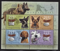 HUNGARY - 2019. Specimen  S/S - Working Dogs / German Shepherd / Hungarian Vizsla / Fox Terrier Mi.:Bl.429. - Proeven & Herdrukken