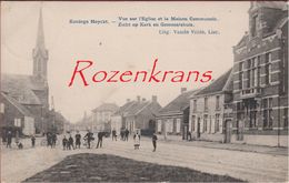 Konings Hoyckt Koningshooikt Lier Zicht Op Kerk En Gemeentehuis ZELDZAAM Geanimeerd TOPKAART 1912 - Lier