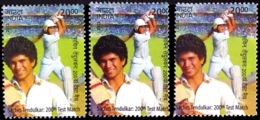 SPORTS- CRICKET- SACHIN TENDULKAR- ERROR-3 DIFFERENT-HIGH FACE VALUE- INDIA-2013 - SCARCE- MNH-SB-30 - Cricket