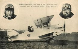 Aviation * NUNGESSER Et COLI * Aviateurs Héros Du Raid Paris New York * Avion Marin P. Levasseur Moteur Diétrich - Aviatori