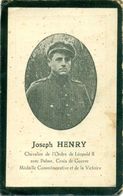 WO1 / WW1 - Doodsprentje Joseph Henry - Thiméon / Bon-Secours-lez-Rouen (FR) - Gesneuvelde - Esquela