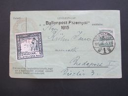 Ungarn 1925 Ballonpost Przemysl Vignette Ballonposta Magyar Filatelista Nap Gedenkflug Ballonpost Przemysl - Briefe U. Dokumente