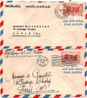 Dakar 1950 - Flamme Et Cachet à Date - 2 Lettres Pour Paris - Storia Postale