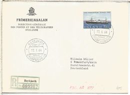 ISLANDIA ISLAND ICELAND CC CERTIFICADA BARCO SHIP - Storia Postale