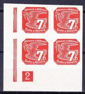 Boheme Et Moravie 1939 Mi 44 (Yv TPJ 3), (MNH)**, Bloc De 4 Avec No De Planche 2 - Neufs