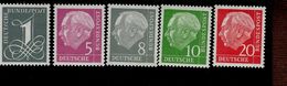 Bund 179, 182, 183, 185 + 285 YII Neuf Postfrisch ** MNH - Ungebraucht