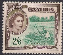 Gambia 1953 - 59 QE2 2/-6d Woman Farming Umm SG 181 ( A431 ) - Gambia (...-1964)